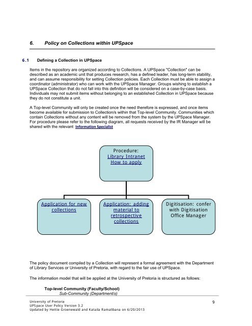 UPSpace Policy - Library - University of Pretoria