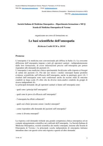 Scarica PDF del seminario - Omeopatia