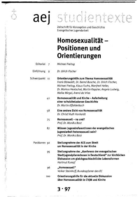 Schwerpunkt - Arbeitsgemeinschaft der Evangelischen Jugend