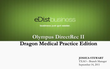 Olympus DirectRec II Dragon Medical Practice ... - eDist Marketing