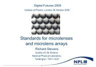 Standards for microlenses and microlens arrays - RPS Imaging ...