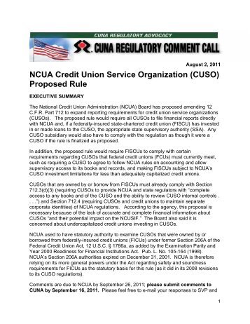 (CUSO) Proposed Rule - New Jersey Credit Union League