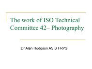 The work of ISO Technical Committee 42 - Photography