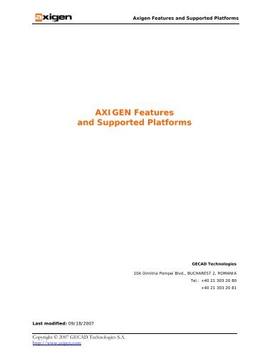 AXIGEN Features and Supported Platforms