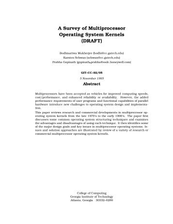 A Survey of Multiprocessor Operating System Kernels ... - bls machine