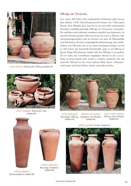 TERRACOTTA d´ IMPRUNETA - Arte Toskana