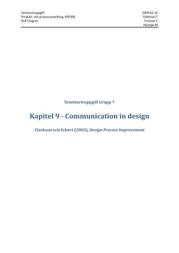 Sgrp 7 - Seminarieuppgift Kap 9.pdf - Rolf Lövgren