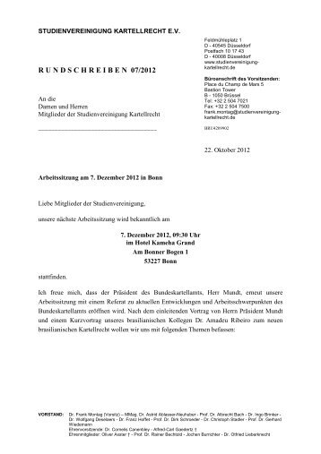 rundschreiben 07/2012 - Studienvereinigung Kartellrecht eV