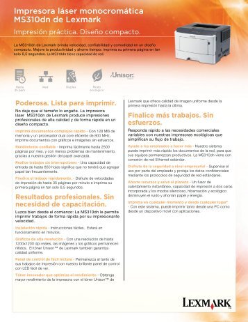 Impresora lÃ¡ser monocromÃ¡tica MS310dn de Lexmark