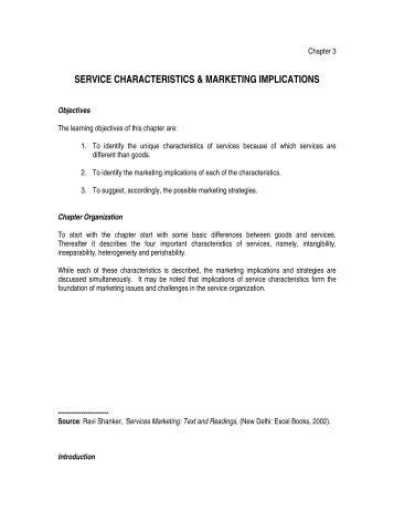 service characteristics & marketing implications - Professor Ravi ...