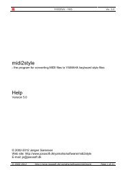 midi2style Help - jososoft