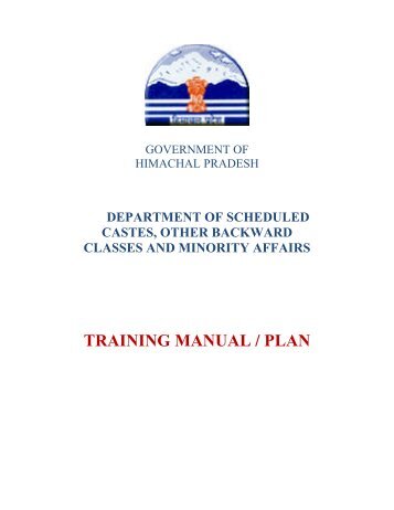 TRAINING MANUAL / PLAN - Government of Himachal Pradesh