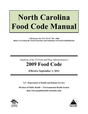 North Carolina Food Code Manual - NC Department of Health and ...