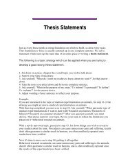 Writing a good Thesis Statement