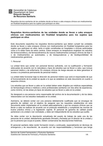 Generalitat de Catalunya Departament de Salut DirecciÃ³ General de ...