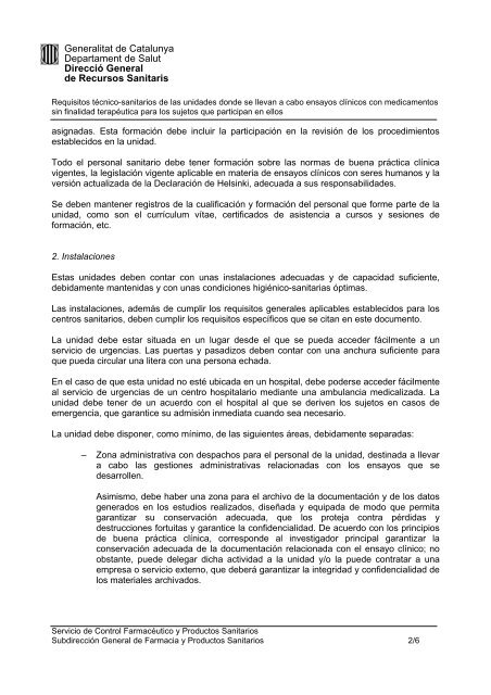 Generalitat de Catalunya Departament de Salut DirecciÃ³ General de ...