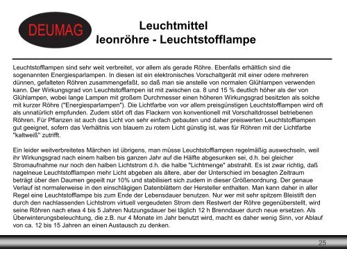 Leuchtmittel Neonröhre - Leuchtstofflampe - DEUMAG