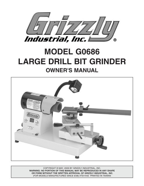 Grizzly industrial h8203 professional drill bit sharpening machine best sale