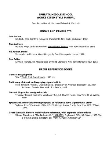 Works Cited Style Manual in PDF