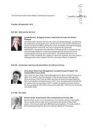 Speaker Biographies - The Sustainability Forum
