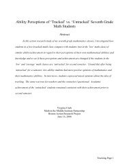 Ability Perceptions of 'Tracked' vs - Center for Science, Mathematics ...