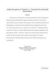 Ability Perceptions of 'Tracked' vs - Center for Science, Mathematics ...