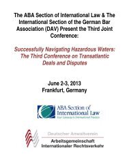 The ABA Section of International Law & The International Section of ...
