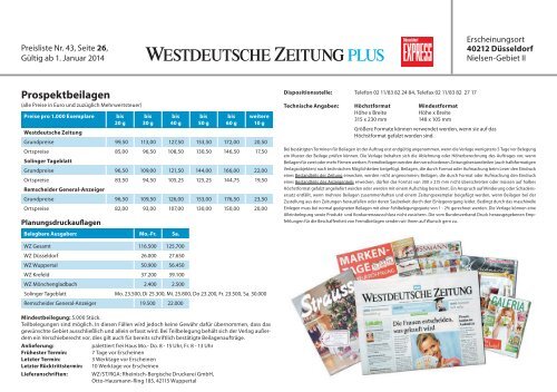 Westdeutsche Zeitung â€¢ Solinger Tageblatt ... - wz-werbewelt.de