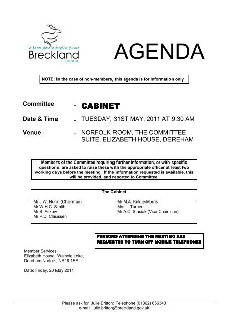 Agenda frontsheet PDF 109 KB