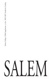 Salem College â¢ 2006 Supplement to the 2005-2007 A cademic ...