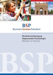 Bachelorstudiengang Angewandte Psychologie - BSP Business ...