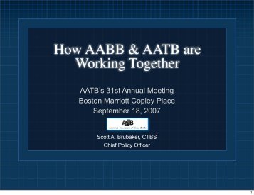 How AABB & AATB are Working Together - American Association of ...
