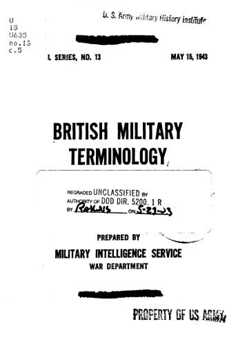 British Military Terminology - Command and General Staff College