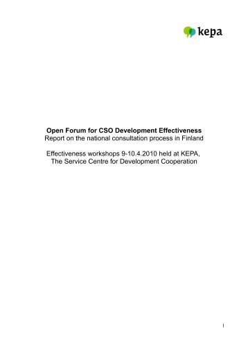 Finland - Open Forum for CSO Development Effectiveness