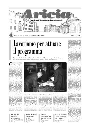 Giornale Comune Ariccia - Comune di Ariccia