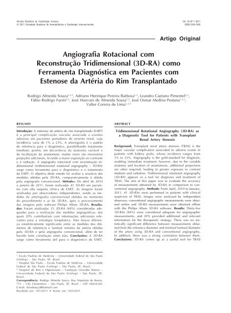 Angiografia Rotacional com ReconstruÃ§Ã£o Tridimensional (3D-RA ...