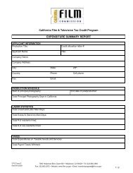 Expenditure Summary Report - California Film Commission - State ...