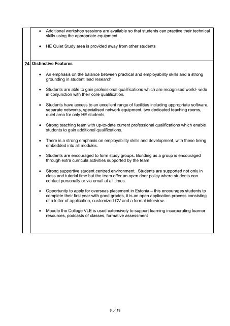 Programme Specification FdSc Networking and Security May 2013