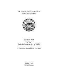 Section 504 of the Rehabilitation Act of 1973 - Mt. Diablo Unified ...