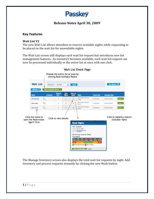 Release Notes April 30, 2009 - Passkey