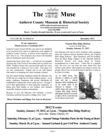 The Muse - Amherst County Museum and Historical Society