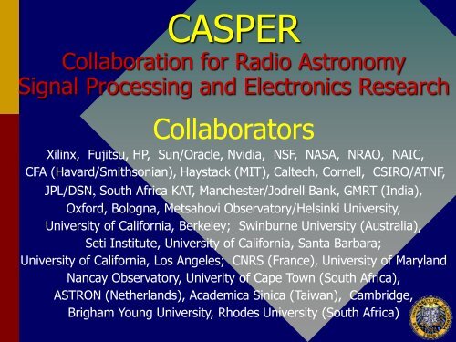 Dan Werthimer - CASPER - University of California, Berkeley