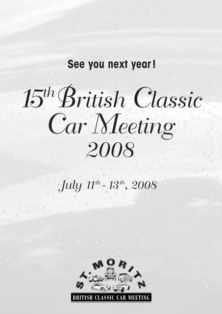 STARTING LIST Startliste BCCM 2007 - British Classic Car Meeting