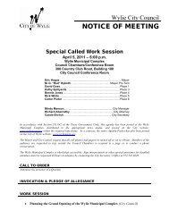 NOTICE OF MEETING - City of Wylie