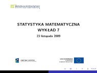 STATYSTYKA MATEMATYCZNA WYKÅAD 7