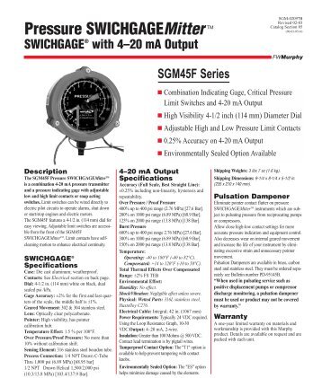 Pressure Swichgage w/ 4-20mA Output - Pacific Marine & Industrial