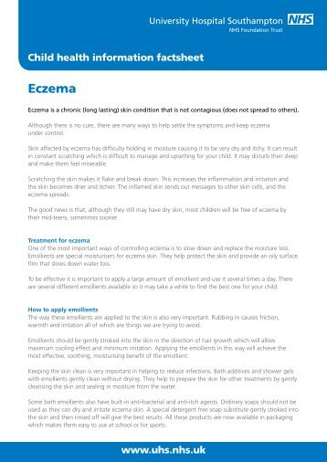 Eczema - patient information