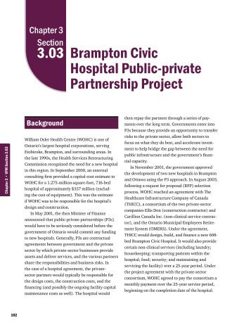 3.03 Brampton Civic Hospital Public-private Partnership Project (pdf ...