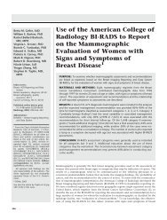 Use of the American College of Radiology BI-RADS to Report on the ...