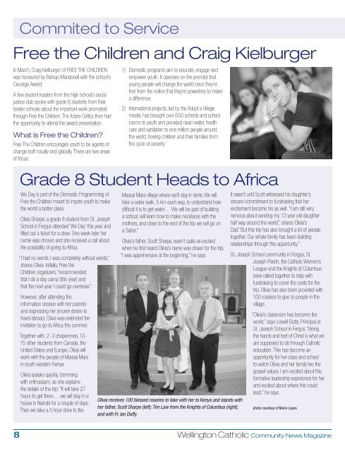 WCDSB Community News Magazine Spring 2012 - Wellington ...